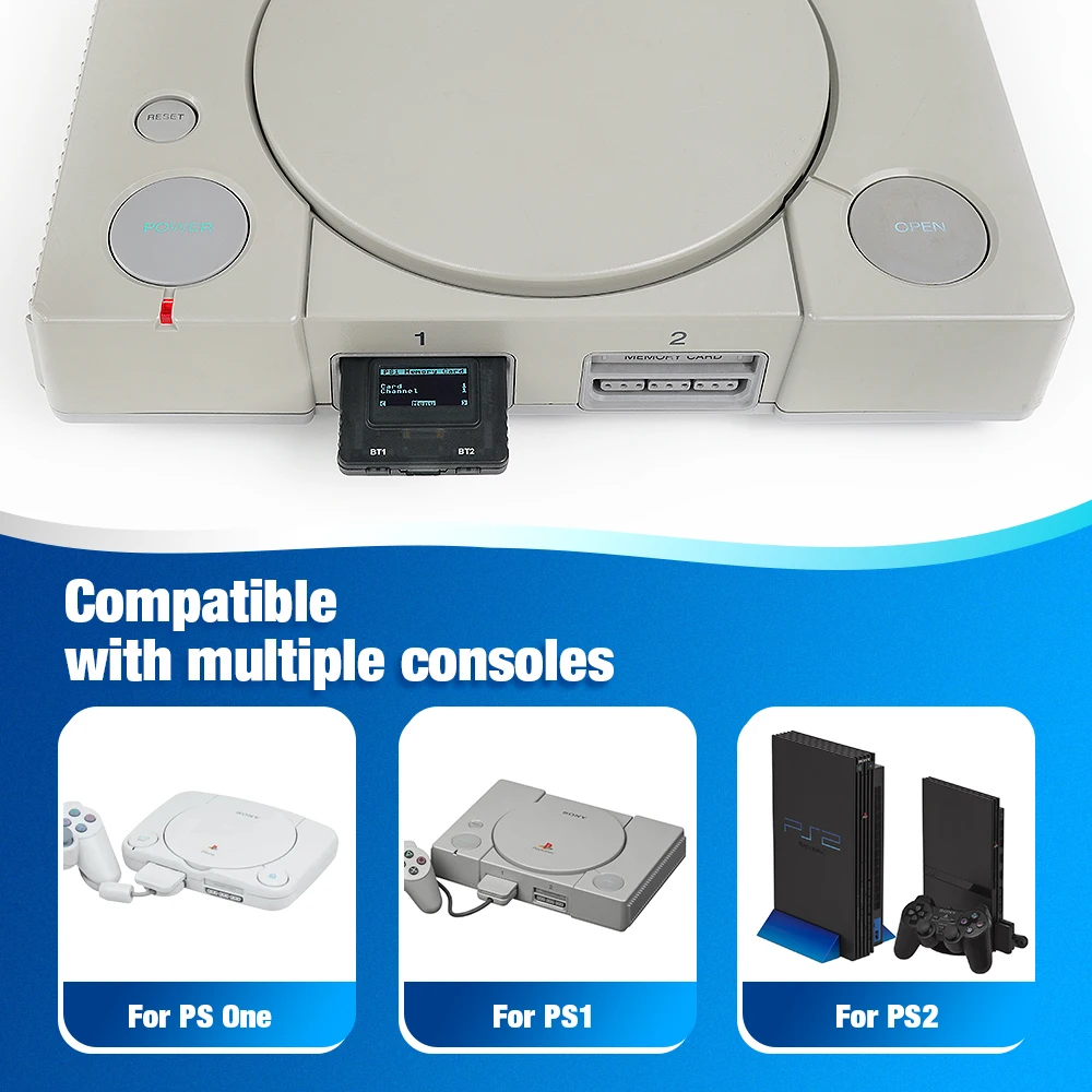 BitFunx PSxMemCard Gen2 SD2PSX 메모리 카드(PS1/PS2용) SD 카드 리더 카드 어댑터(PS One 게임 콘솔용) 데이터 게임 카드 저장