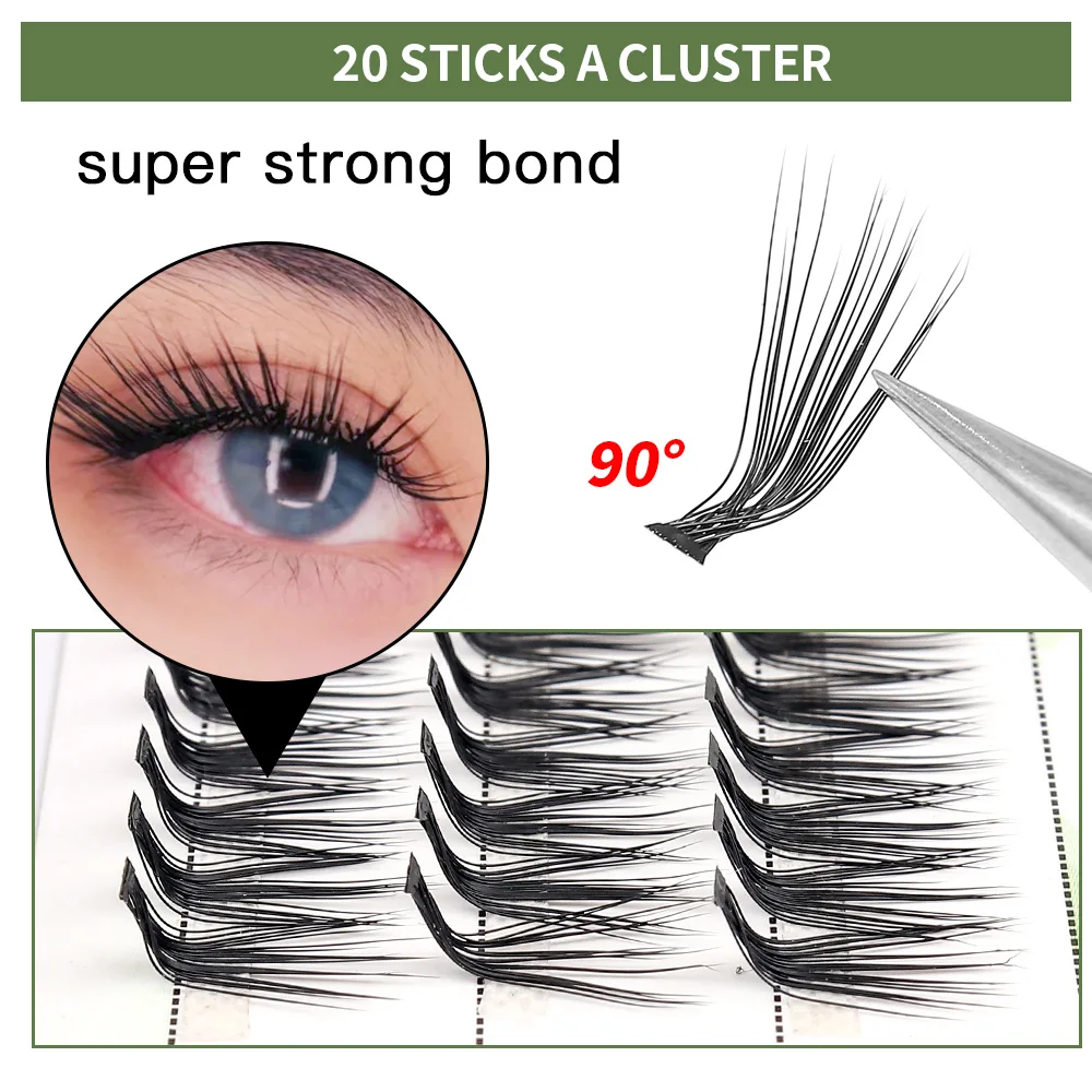 YOUNG LASH 20D L 컬 클러스터 속눈썹 연장 자연 소프트 개별 속눈썹 메이크업 도구 섬모 볼륨 미리 만들어진 팬