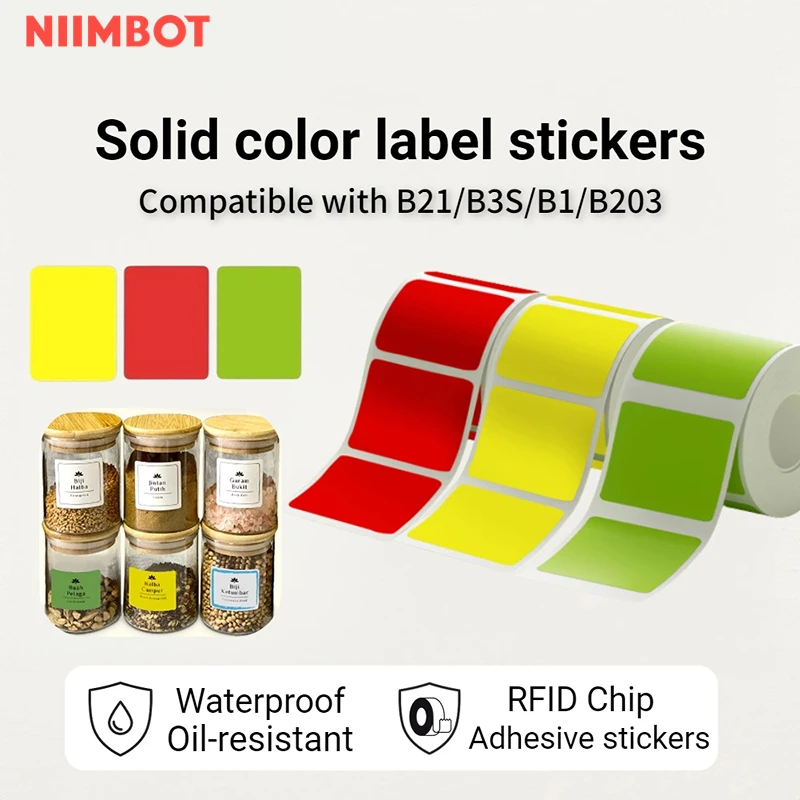 Niimbot B21/B1/B3S 열 라벨 스티커 용지 인쇄용 흰색 20-50mm 너비 의류 태그 상품 가격 식품 자체 접착