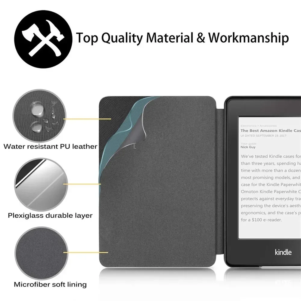 Kindle 2024 2022 2021 페이퍼화이트 컬러소프트 케이스, 마그네틱 파우치 커버 쉘, 1, 2, 3, 5, 6, 10, 11, 12 세대, 6, 6.8, 7 인치