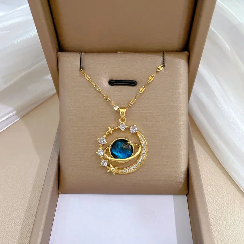 Collares Para Mujer 마이크로 상감 지르코늄 럭셔리 펜던트가 있는 섬세하고 아름다운 별이 빛나는 펜던트 목걸이 Кулон