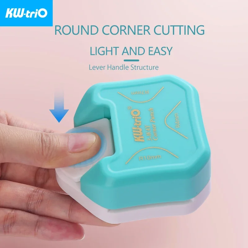 스크랩북 diy 미니 코너 커터 R4/R7/R10mm 원형 트리머 펀치 사무용품 용 3-in-1 코너 라운드 테두리 펀치