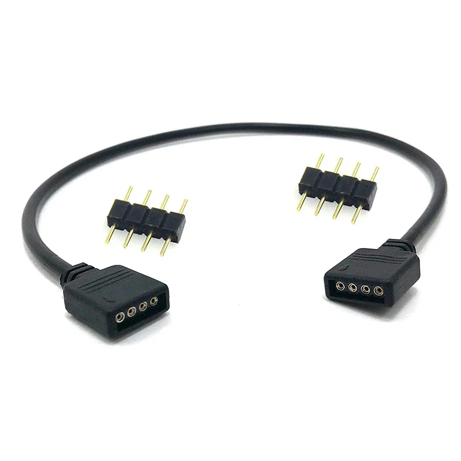 4 핀 RGB LED 테이프 커넥터 1 ~ 1 2 3 4 5 플러그 전원 분배기 케이블 RGB Led 스트립 라이트 용 4 핀 바늘 암 커넥터 와이어