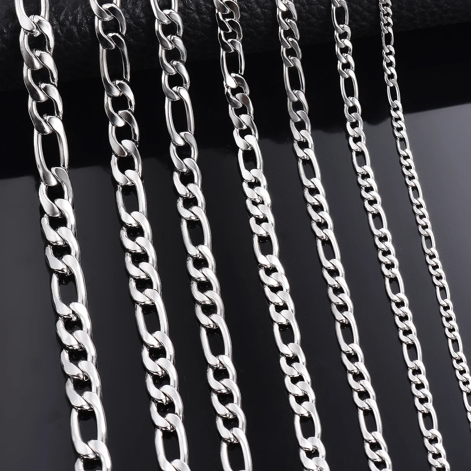 도매 925 스털링 실버 목걸이 2-12mm 너비 40-75cm 긴 체인 랍스터 걸쇠 남성과 여성 약혼 보석