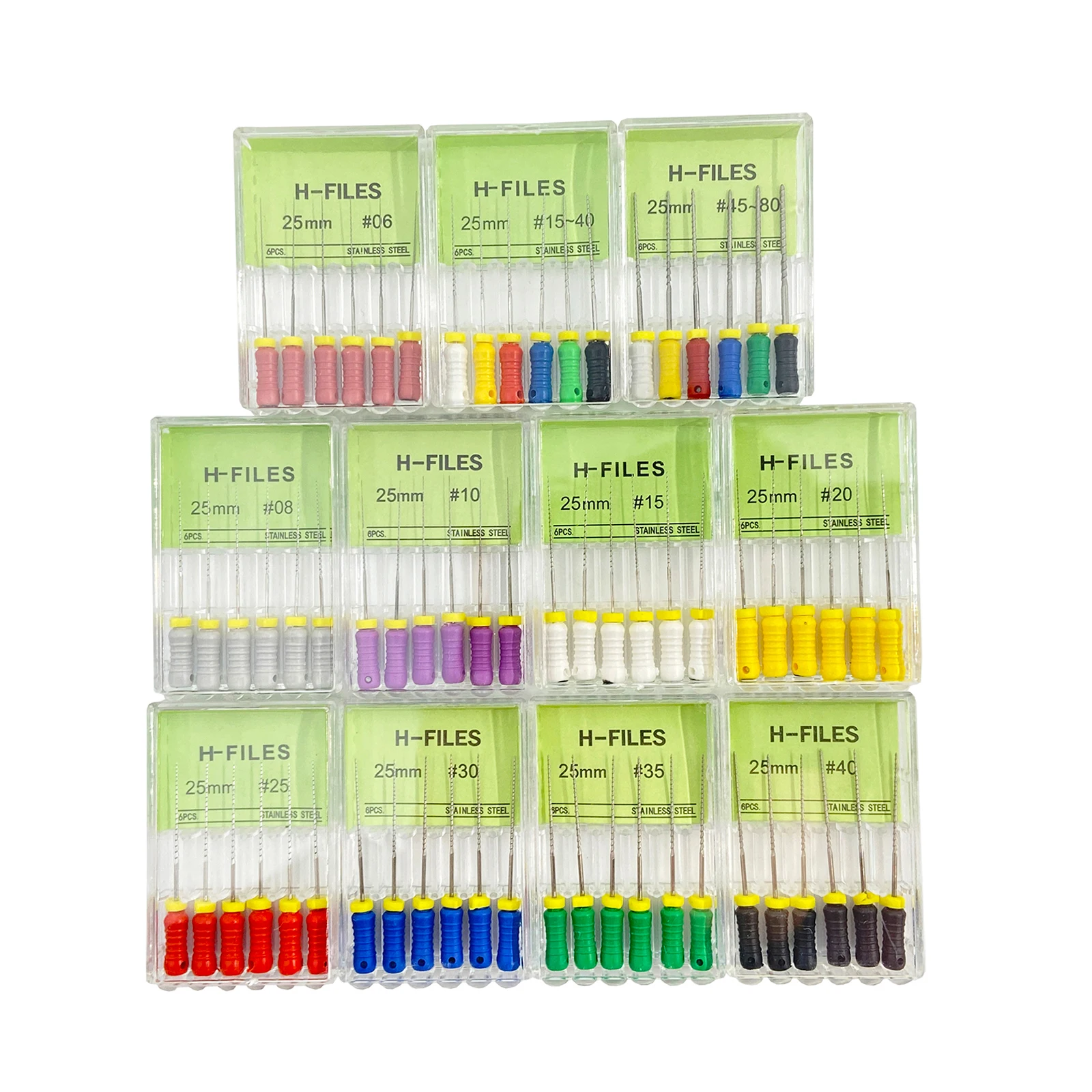 근관 엔도 H 파일 치과 도구, 스테인리스 스틸 근관 기기, 치과의사 치과 치료, 21mm, 25mm, 31mm