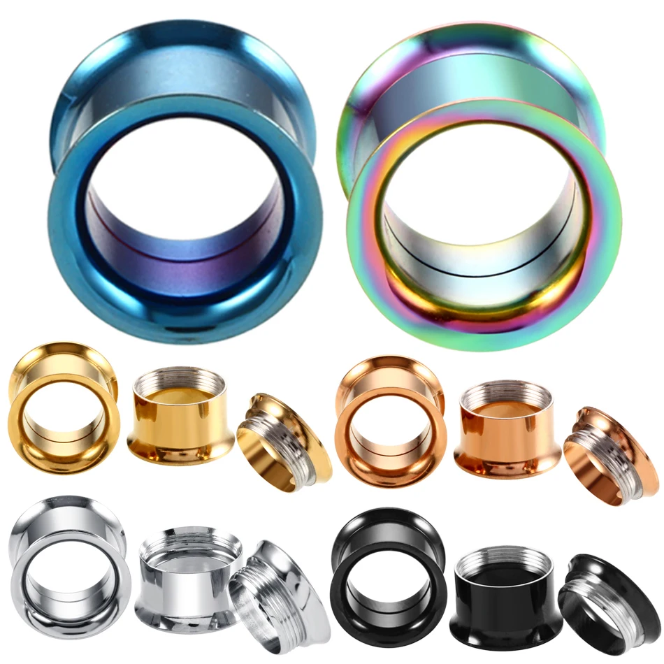 2 개/몫 2mm-30mm 스테인레스 스틸 귀 들장미 확장기 터널 및 플러그 귀걸이 나사 식 귀 확장 귀 확장