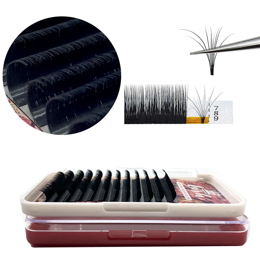 MASSCAKU Easy Fanning Bloom 속눈썹 Austomatic Flowering Volume Faux Mink 개별 속눈썹 두꺼운 자연 속눈썹 연장