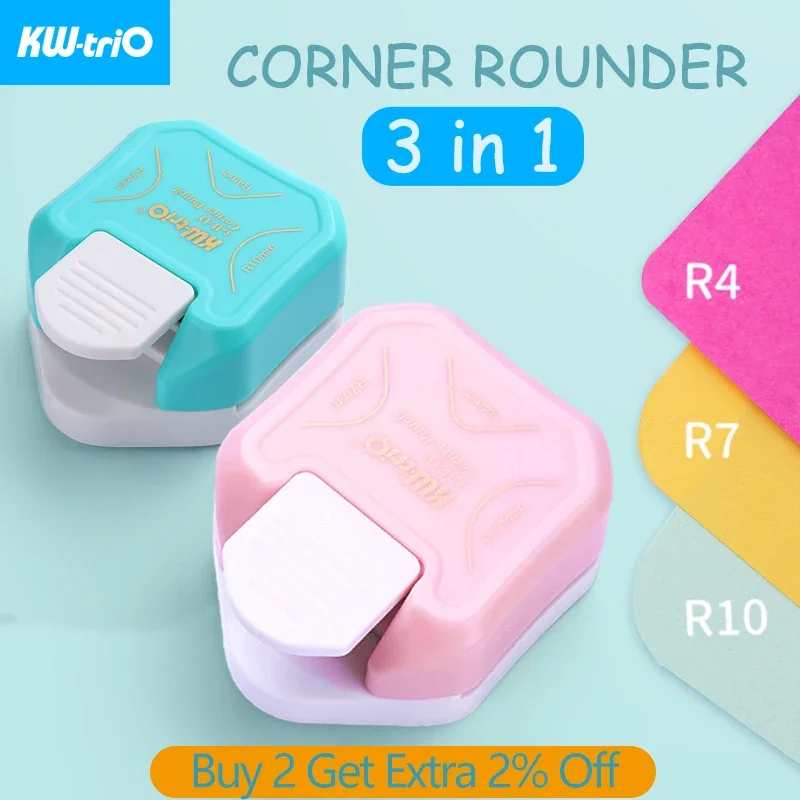 스크랩북 diy 미니 코너 커터 R4/R7/R10mm 원형 트리머 펀치 사무용품 용 3-in-1 코너 라운드 테두리 펀치
