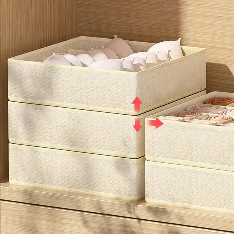 속옷 주최자 브래지어 보관 상자 팬티 양말 보관 상자 침실 옷장 의류 주최자 접이식 서랍 분리기 Cas