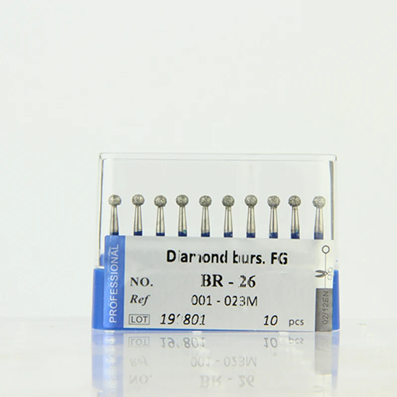10 개/몫 치과 다이아몬드 Burs 드릴 39 크기 1.6mm 고속 핸드 피스 구강 부서 치과 연삭 도구