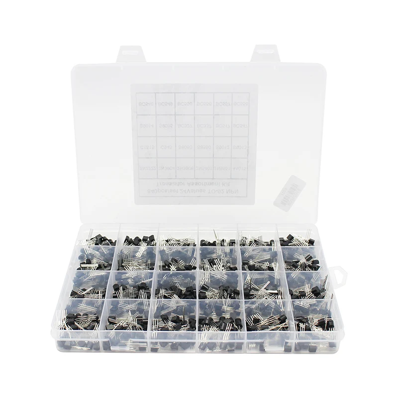 200-900PCS TO-92 트랜지스터 키트 분류 상자 BC547 BC327 BC337 2N2222 3904 3906 C945 PNP/NPN 트랜지스터 세트 전자 키트
