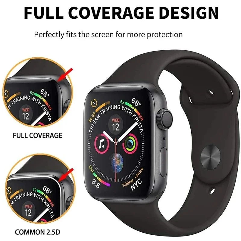 Apple Watch 용 5PCS 화면 보호기 10 9 8 7 6 5 40MM 41MM 42MM 44MM 45MM 46MM IWatch Ultra 49MM 용 세라믹 필름 유리가 아님