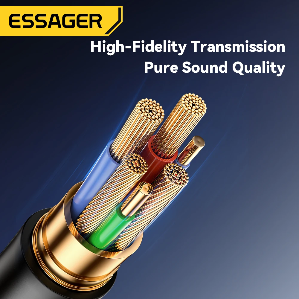 Essager USB 블루투스 5.0 수신기 Aux 블루투스 어댑터 자동차 3.5mm 잭 스피커 자동 Handfree 자동차 오디오 음악 송신기