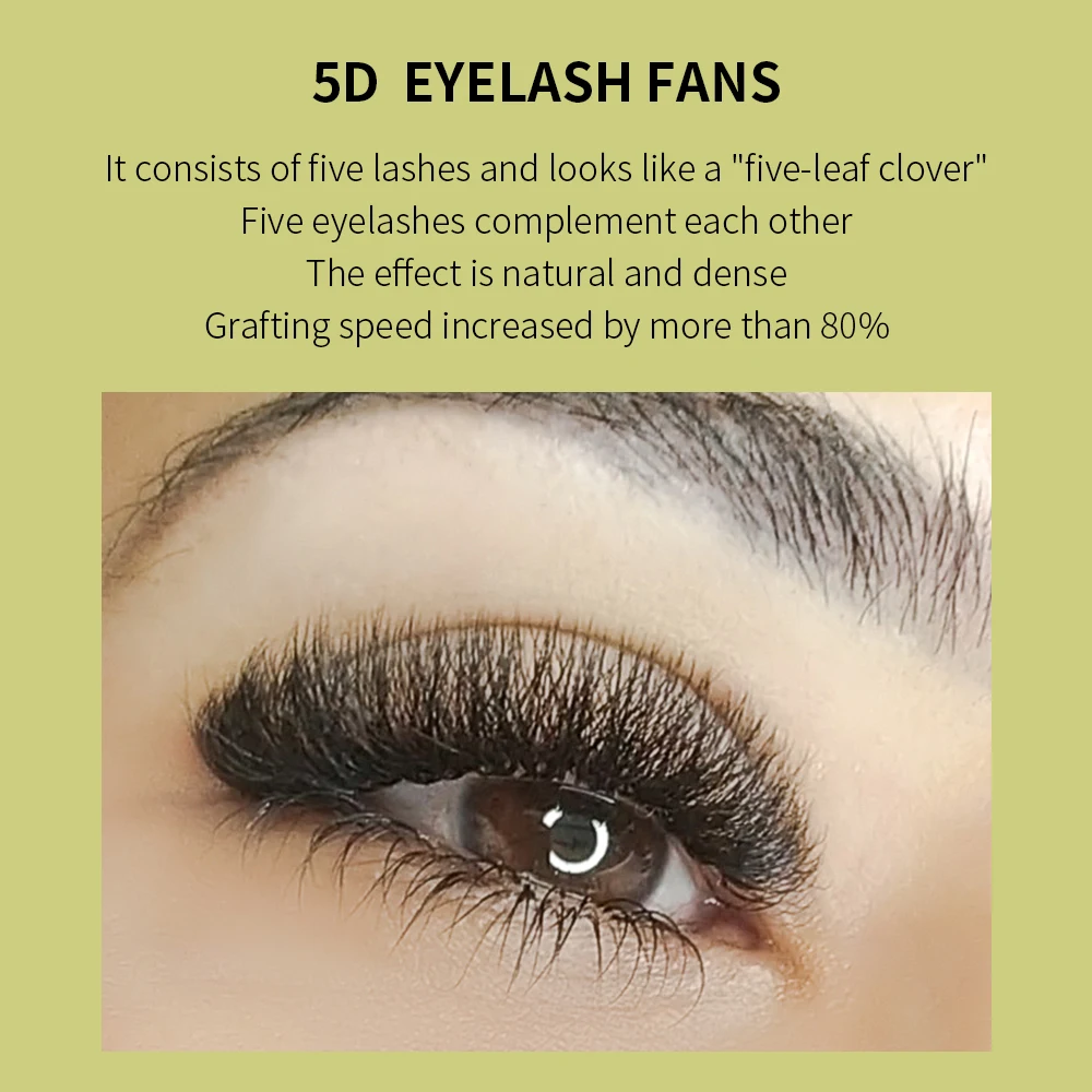 GLAMLASH 4D5D W 스타일 플라워 래쉬 미리 만들어진 볼륨 팬 속눈썹 연장 자연 소프트 라이트 래쉬 W 모양