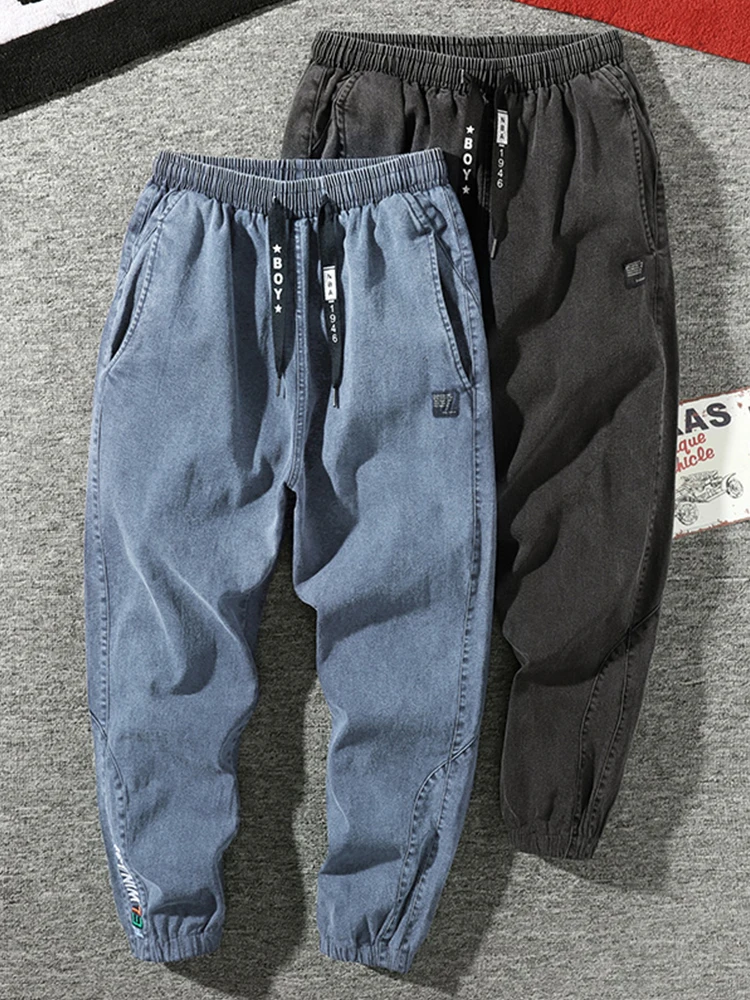 빅 사이즈 남성 조깅 청바지 6XL 7XL 8XL streetwear 블랙 블루 캐주얼 데님 카고 바지 스트레치 코튼 테이퍼 청바지 헐렁한 바지