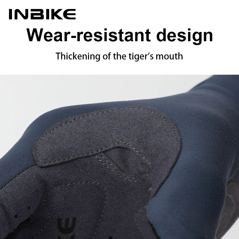 INBIKE 2024 사이클링 장갑 남성용 젤 패딩 가을 겨울 양털 도로 자전거 장갑 MTB 전체 손가락 터치 스크린 자전거 액세서리