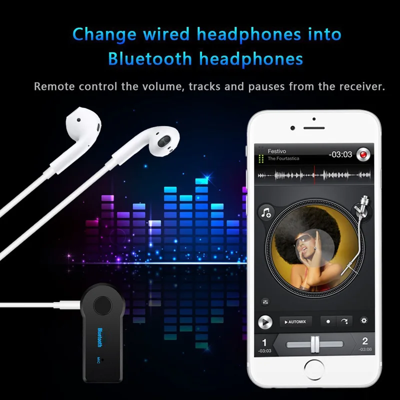 2 in 1 무선 블루투스 5.0 수신기 3.5mm 잭 자동차 음악 aux A2DP 헤드폰 송신기 어댑터 receever handsfree