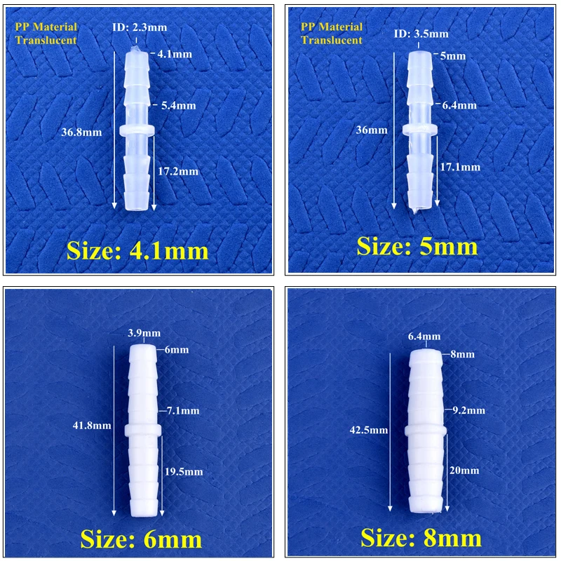 5 ~ 200pcs 4 ~ 14mm 식품 등급 플라스틱 동일한 직경 직접 커넥터 수족관 물고기 탱크 공기 펌프 호스 파고다 조인트 워터 파이프 피팅