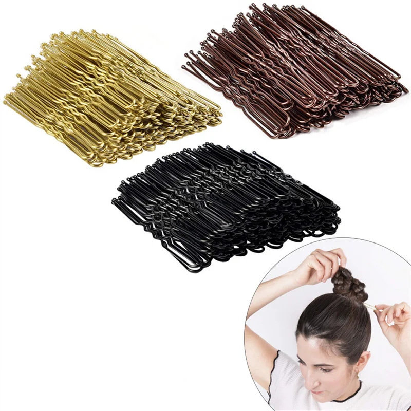 50pcs 50/60/70mm 머리 핀 및 클립 헤드 피스 여자를위한 U 모양 여자 헤어핀 액세서리 신부 웨딩 헤드 쥬얼리 장식