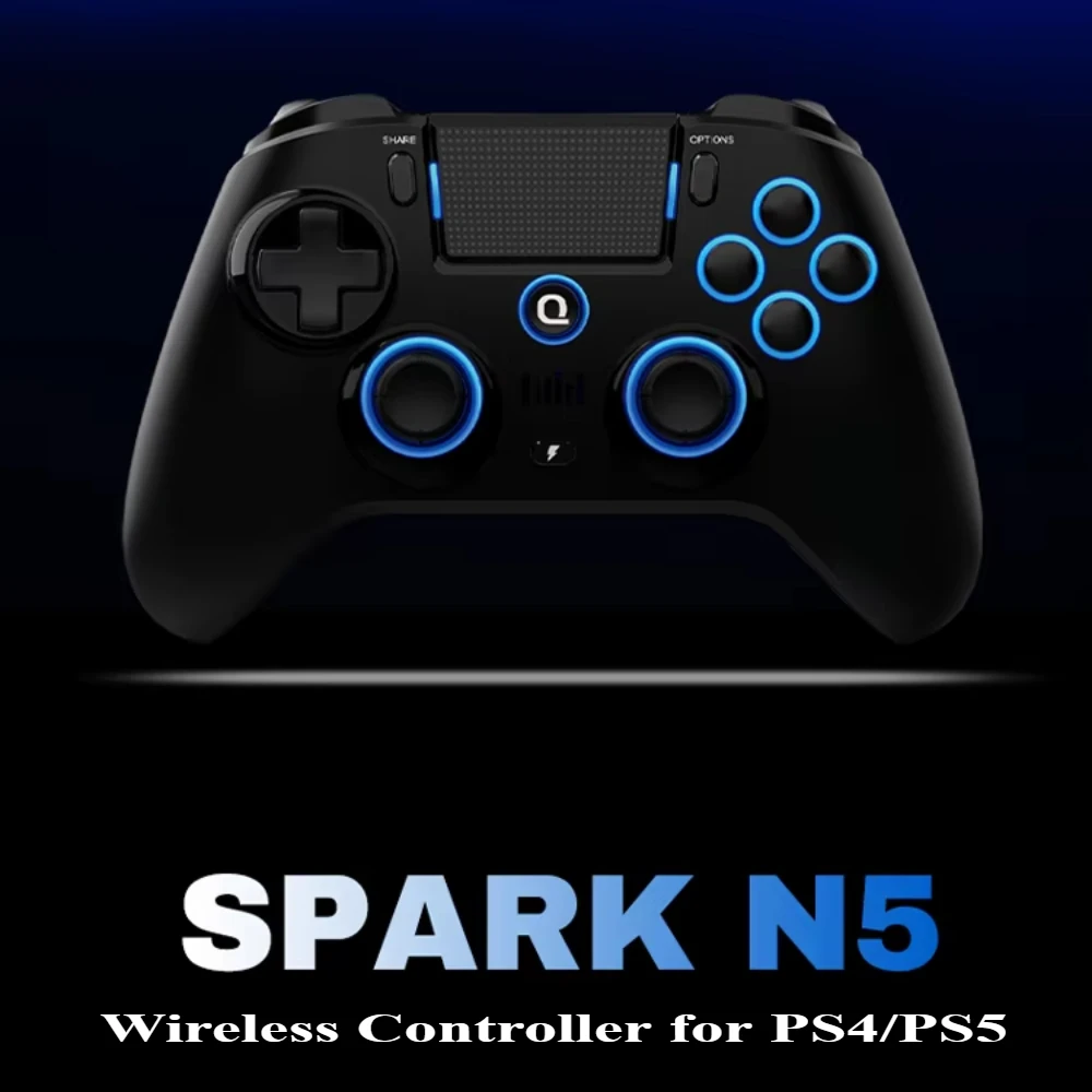 PS5 PS4 PS3 IOS 안드로이드 PC 홀 9 색 LED 조명 진동 효과 PS4 게임 패드 용 기존 QRD Spark N5 무선 컨트롤러 title=PS5 PS4 PS3 IOS 안드로이드 PC 홀 9 색 LED 조명 진동 효과 PS4 게임 패드 용 기존 QRD Spark N5 무선 컨트롤러 
