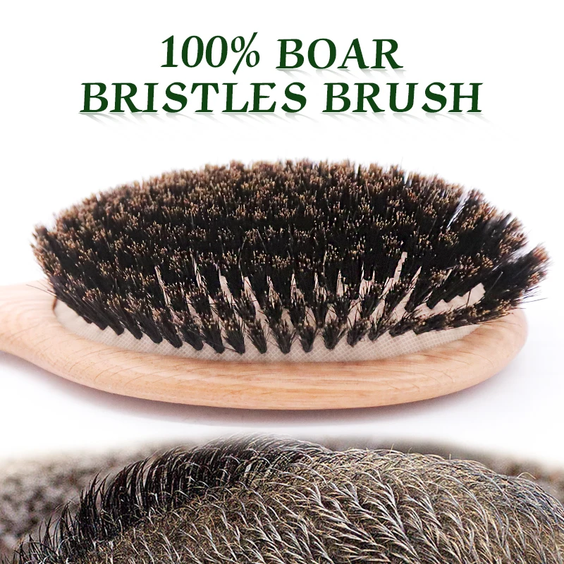 BOOMSLIFE 멧돼지 강모 헤어 브러시 여성용 빗 헤어 우드 헤어 브러시 Detangle Straightener Brush 헤어 빗 이발사 액세서리