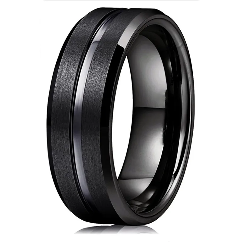패션 8mm 남자 블랙 텅스텐 웨딩 밴드 반지 블랙 그루브 경 사진 가장자리 약혼 반지 남자 발렌타인 선물 쥬얼리 title=패션 8mm 남자 블랙 텅스텐 웨딩 밴드 반지 블랙 그루브 경 사진 가장자리 약혼 반지 남자 발렌타인 선물 쥬얼리 