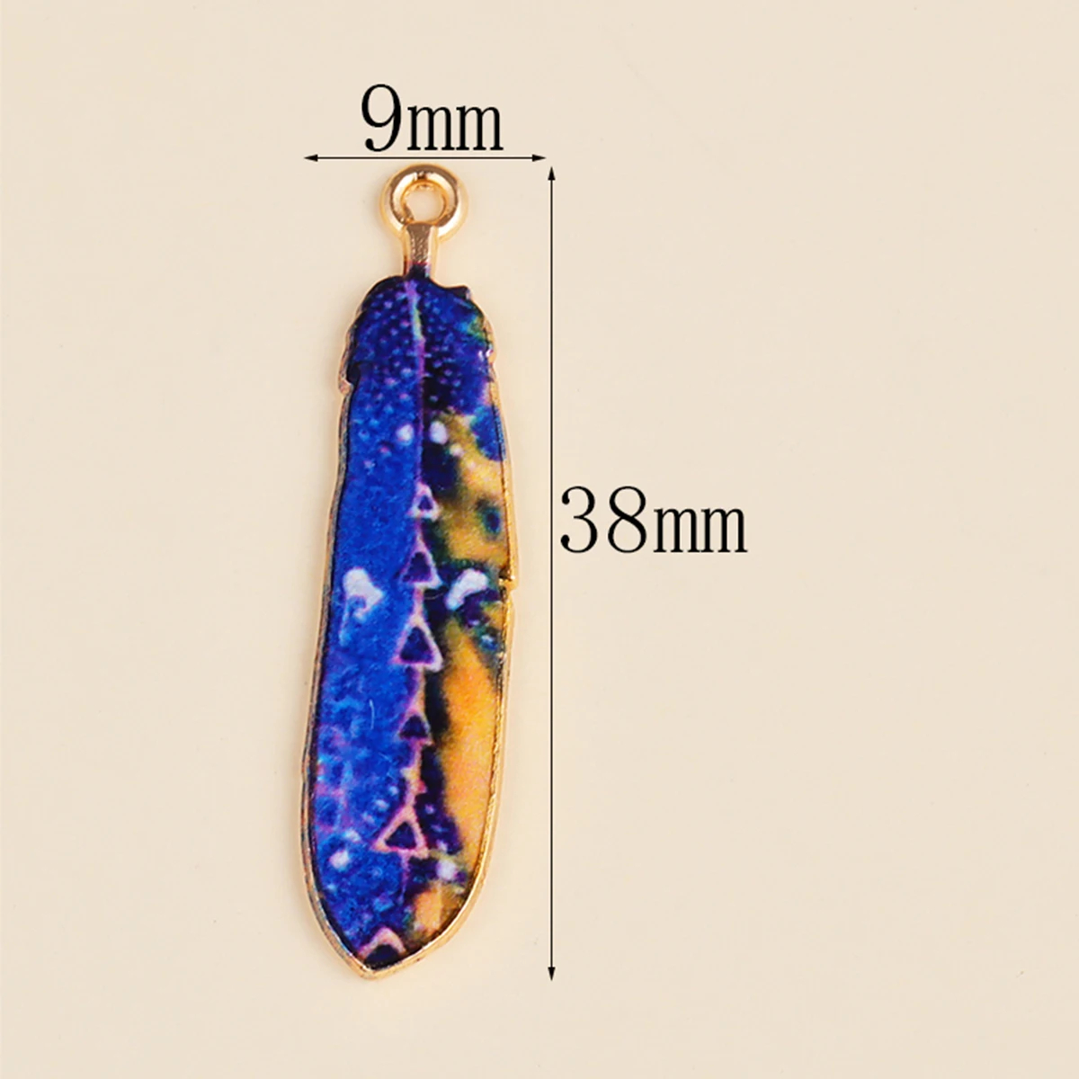 10Pcs 보헤미안 민족 스타일의 매력 여성을위한 다채로운 에나멜 깃털 합금 펜던트 DIY 귀걸이 쥬얼리 공예 합금 Accessorie