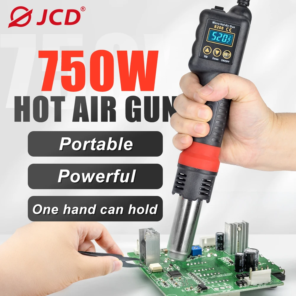 JCD 8208 마이크로 핫 에어 건 750W 용접 재 작업 스테이션 LCD 디지털 디스플레이 납땜 히트 건 헤어 드라이어 BGA IC 솔더 도구 title=JCD 8208 마이크로 핫 에어 건 750W 용접 재 작업 스테이션 LCD 디지털 디스플레이 납땜 히트 건 헤어 드라이어 BGA IC 솔더 도구 