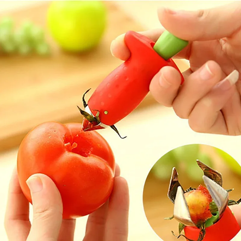 딸기 슬라이서 커터 딸기 Corer 딸기 Huller 과일 잎 줄기 제거제 샐러드 케이크 도구 주방 가제트 액세서리