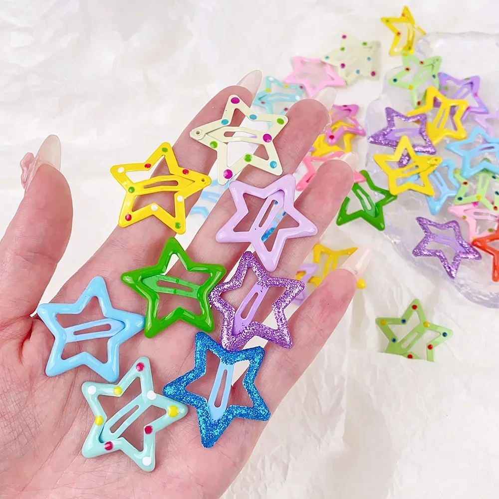 2/10Pcs 실버 스타 Y2K BB 헤어 클립 여성 그릴 귀여운 금속 스타 헤어 클립 사이드 바레트 헤어 액세서리 모자를 쓰고 있죠