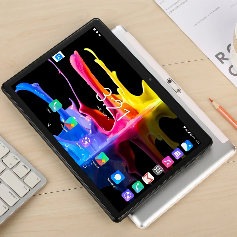 BDF 새로운 10.1 인치 태블릿 옥타 코어 4GB RAM 64GB ROM 듀얼 SIM 카드 3G 전화 통화 WiFi 블루투스 Google Play 태블릿 Pc
