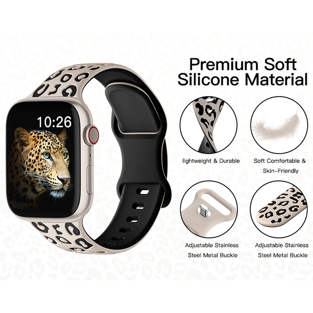 Apple Watch 밴드 용 새겨진 스트랩 45mm 44mm 46mm 42mm 41mm 40mm 49mm 실리콘 Correa 팔찌 시리즈 8 9 10 7 SE 6 5 4 Ultra 2