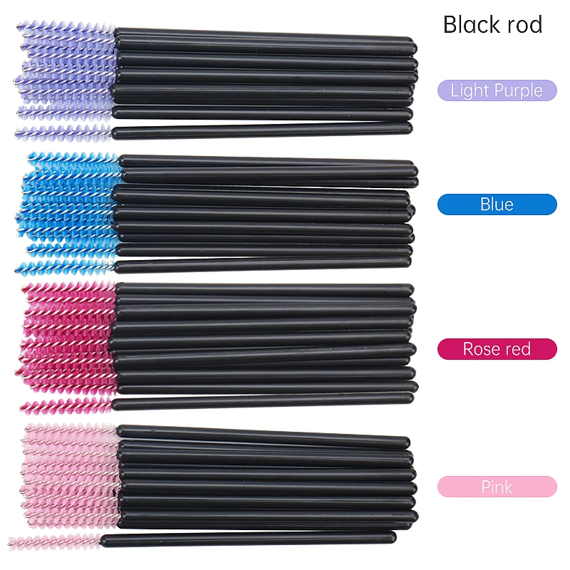 새로운 50Pcs 메이크업 속눈썹 브러쉬 일회용 크리스탈 눈썹 브러쉬 다이아몬드 핸들 마스카라 완드 애플리케이터 속눈썹 연장 도구