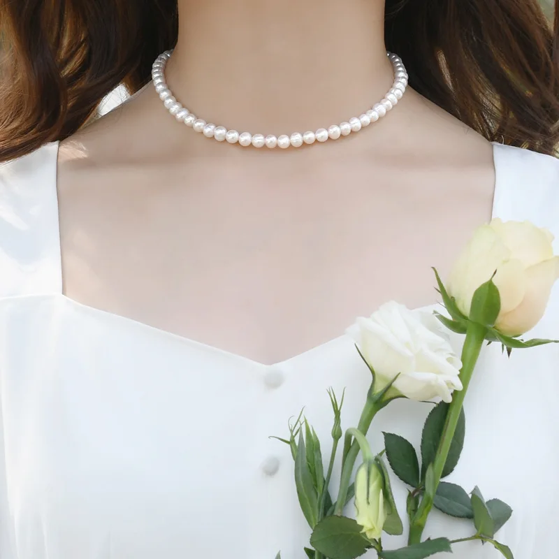 멋진 인공 화이트 진주 목걸이 남성과 여성을위한 1 Pcs 초커 페르시 체인 패션 쥬얼리 선물