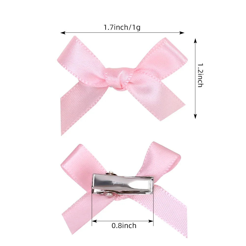 달콤한 Y2k 여자 Bowknot 미니 헤어 클립 금속 머리핀 머리 장식 자용 수제 리본 활 앞머리 클립 패션 헤어 액세서리
