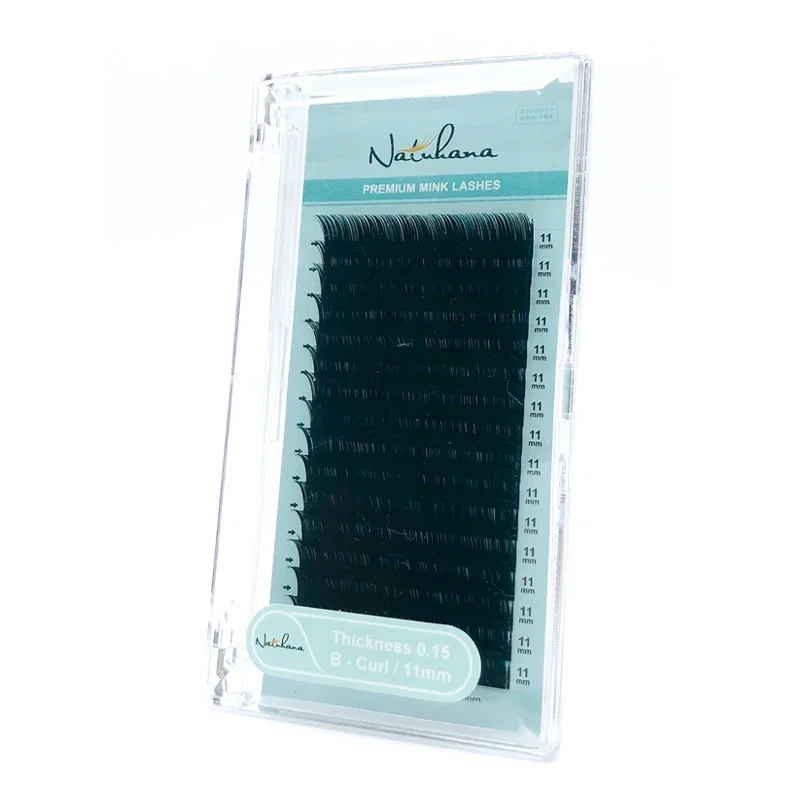 NATUHANA 개인 인조 속눈썹, 천연 PBT 속눈썹 연장, 합성 속눈썹, 화장품 용품, B, C,D, 컬 속눈썹
