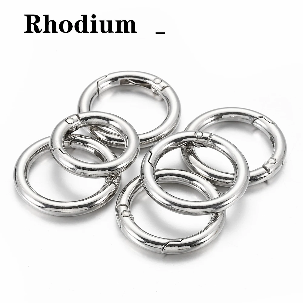 10pcs/5pcs 봄 걸쇠 키 체인 반지 KC 골드 컬러 개방형 라운드 Carabiner 후크 버클 가방 체인 키 쥬얼리 만들기 DIY