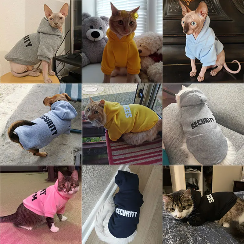 보안 고양이 옷 애완 동물 고양이 코트 자켓 후드 고양이 복장 따뜻한 애완 동물 의류 토끼 동물 작은 개를위한 애완 동물 의상