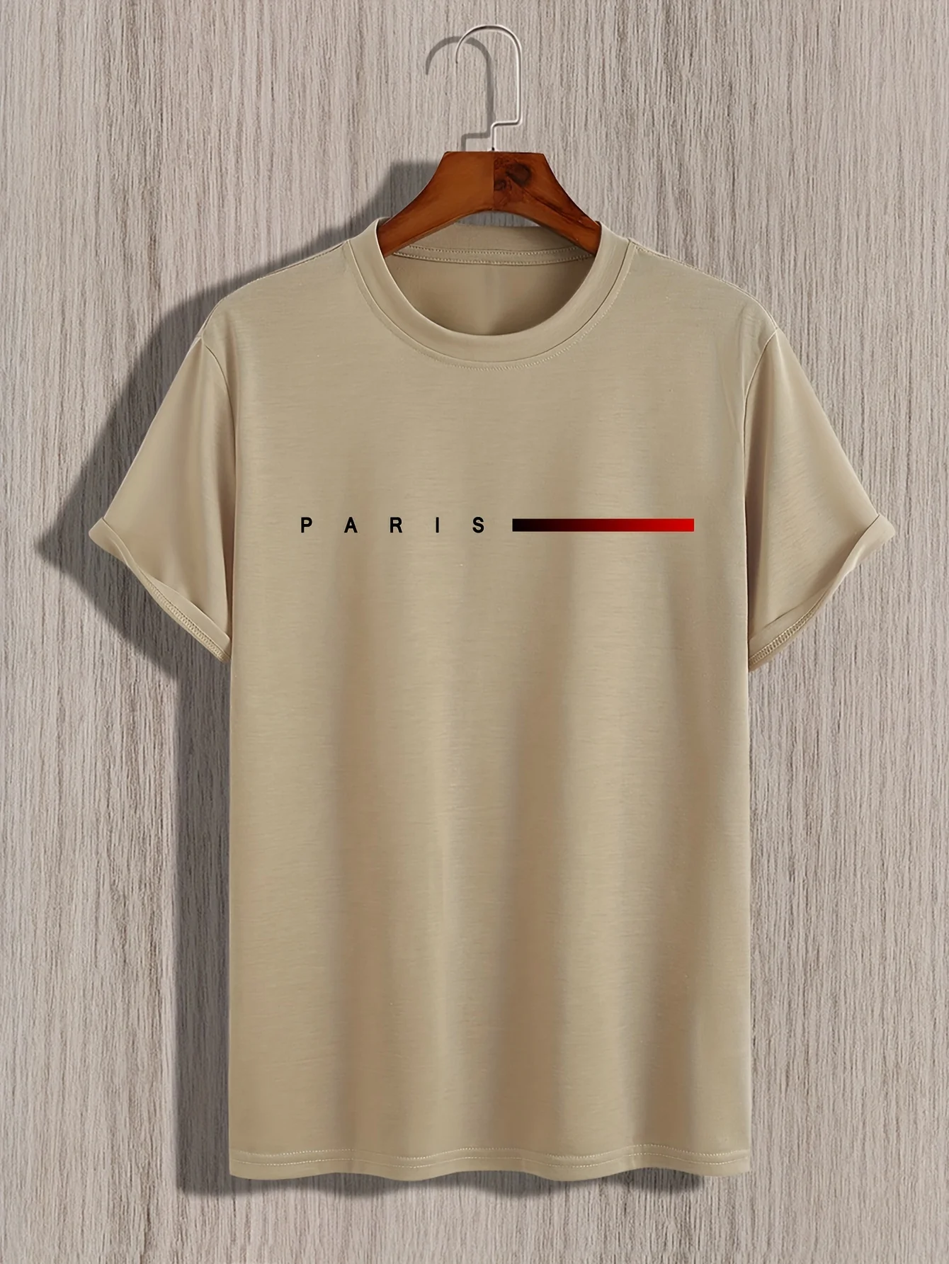 남성용 100% 코튼 여름 루즈 PARIS 크리에이티브 레터 프린트 캐주얼 슬림핏 라운드 넥 반팔 티셔츠 탑