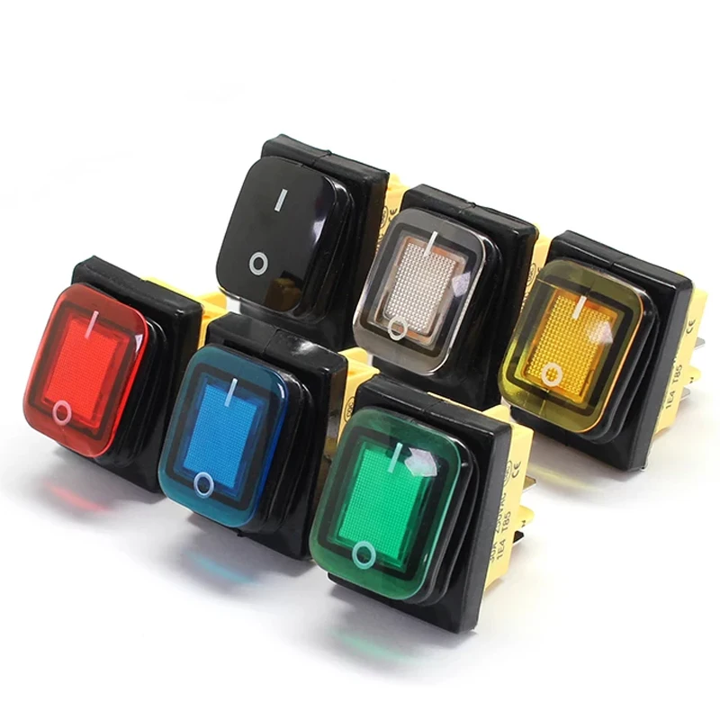On off 30A/250V 헤비 듀티 4 핀 DPST IP67 밀폐형 방수 T85 자동 보트 해양 토글 로커 스위치(LED 12V 220V 30x22 포함)