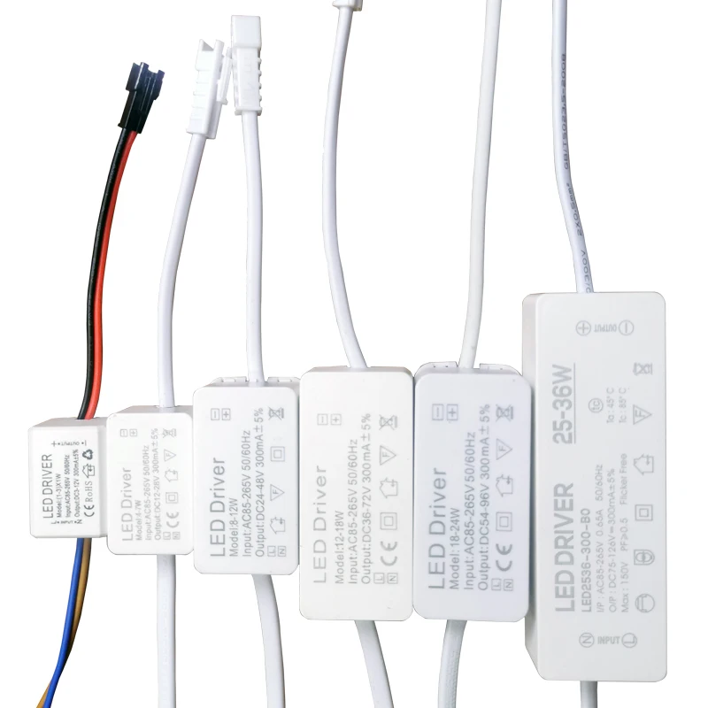 LED 전원 공급 장치 AC85-265V 조명 변압기, 300mA 1W 3W 5W 7W 12W 18W 20W 25W 36W title=LED 전원 공급 장치 AC85-265V 조명 변압기, 300mA 1W 3W 5W 7W 12W 18W 20W 25W 36W 