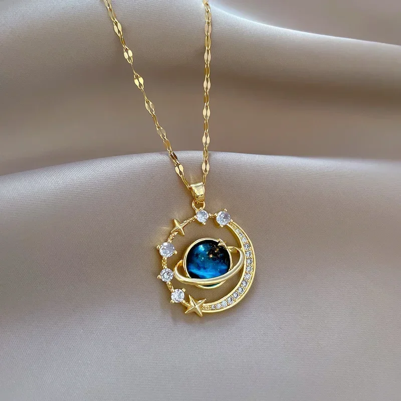 Collares Para Mujer 마이크로 상감 지르코늄 럭셔리 펜던트가 있는 섬세하고 아름다운 별이 빛나는 펜던트 목걸이 Кулон title=Collares Para Mujer 마이크로 상감 지르코늄 럭셔리 펜던트가 있는 섬세하고 아름다운 별이 빛나는 펜던트 목걸이 Кулон 