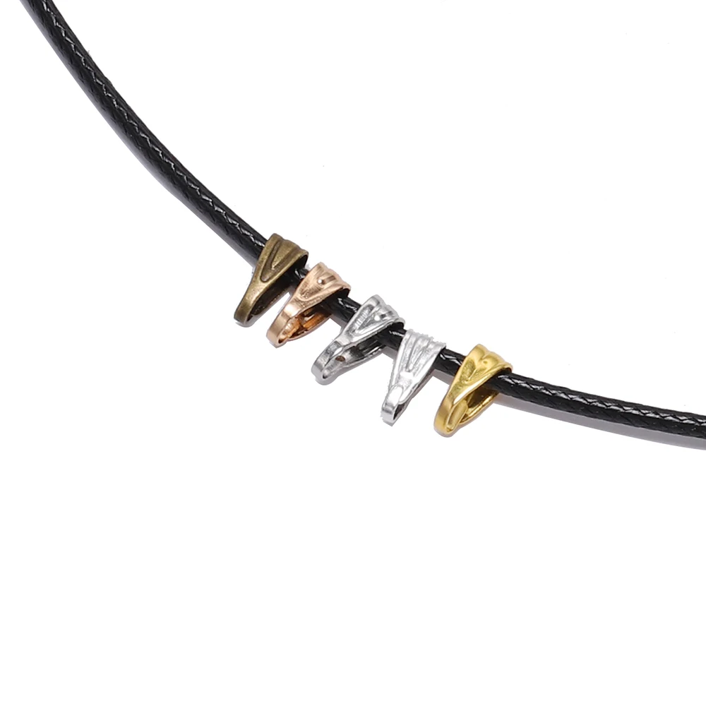 10 개/몫 직경 1.5/2mm 가죽 코드 목걸이 쥬얼리에 대 한 걸쇠 조정 가능한 꼰 로프 DIY 목걸이 팔찌 용품 만들기