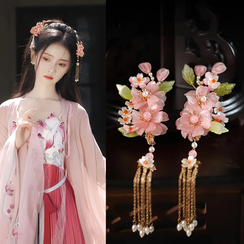 중국어 Hanfu 헤어 액세서리 세트 헤어 클립 머리핀 Haircomb 신부 머리 장식 레트로 웨딩 헤어 액세서리 모자를 쓰고 있죠 선물