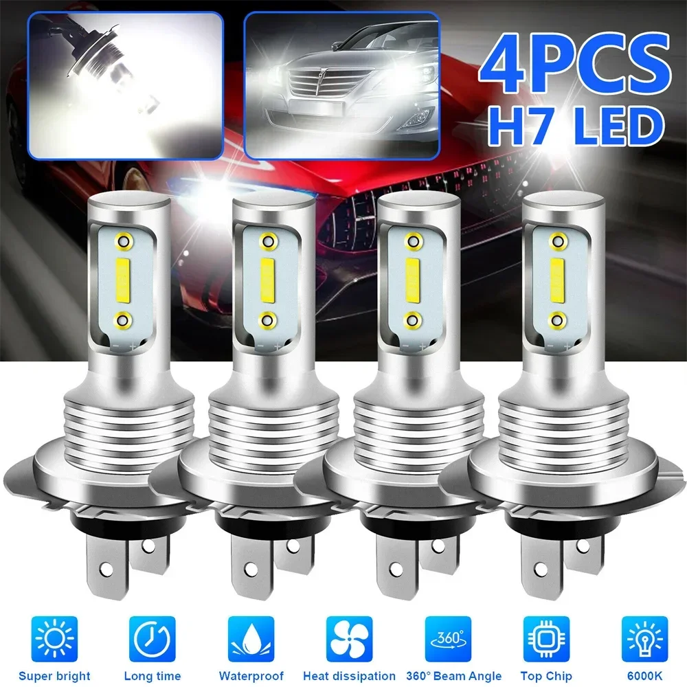 4 PCS H7 LED 헤드 라이트 전구 높은 낮은 빔 6000K 슈퍼 화이트 조명 자동차 안개 조명 자동 DRL H4 H8 H8 H11 Cob 칩 12V 24V 80W title=4 PCS H7 LED 헤드 라이트 전구 높은 낮은 빔 6000K 슈퍼 화이트 조명 자동차 안개 조명 자동 DRL H4 H8 H8 H11 Cob 칩 12V 24V 80W 