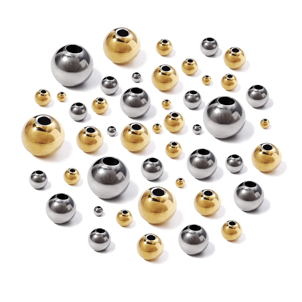 2mm 3mm-10mm 스테인레스 스틸 비즈 쥬얼리 만들기 느슨한 스페이서 비즈 볼 구멍 1.2-5mm 팔찌 쥬얼리 구성 요소 DIY title=2mm 3mm-10mm 스테인레스 스틸 비즈 쥬얼리 만들기 느슨한 스페이서 비즈 볼 구멍 1.2-5mm 팔찌 쥬얼리 구성 요소 DIY 
