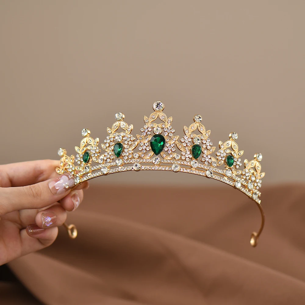 어린이 공주 크라운 크리스탈 티아라 소녀 헤어 액세서리 하이 엔드 분위기 댄스 공연 생일 선물 크라운