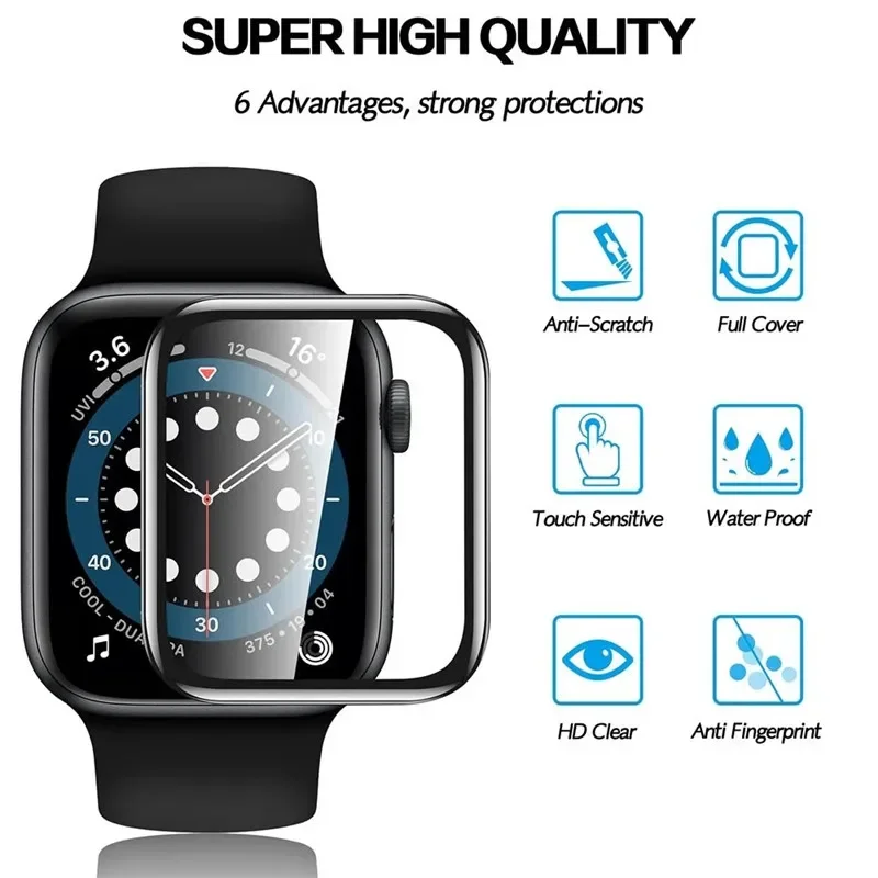 Apple Watch 용 5PCS 화면 보호기 10 9 8 7 6 5 40MM 41MM 42MM 44MM 45MM 46MM IWatch Ultra 49MM 용 세라믹 필름 유리가 아님