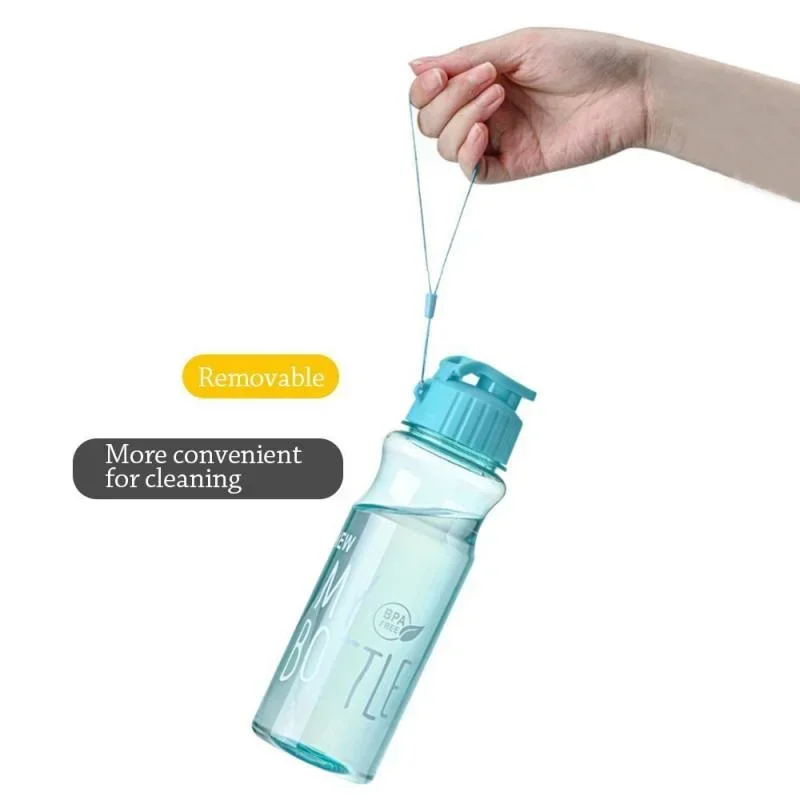선물 플라스틱 물병 대용량 스포츠 주전자 도매 투명 냉수 컵 야외 휴대용 650ml