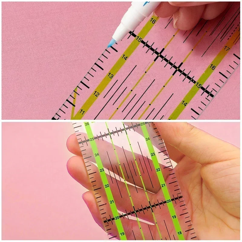 1/2pcs 15cm 퀼트 패치 워크 눈금자 패브릭 천 절단 눈금자 아크릴 바느질 눈금자 DIY 뜨개질 공예 재단사 바느질 도구